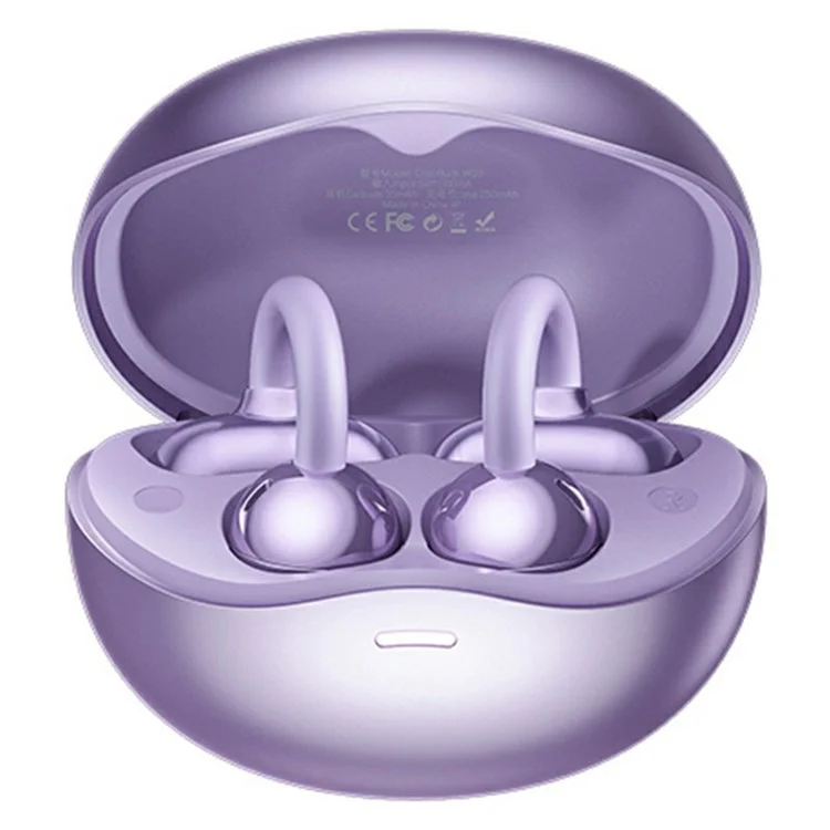 REMAX Cozybuds W29 Clip-On Ear Wireless Earbuds Bluetooth-compatible Music Earphones - Purple