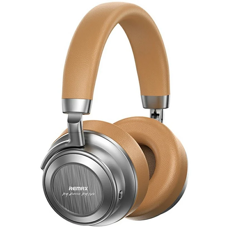 REMAX RB-980HB ANC Noise Reduction Metal Wireless Headphones Bluetooth-compatible Over-Ear Music Headset - Khaki