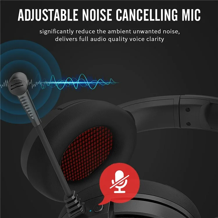 BINNUNE 2.4G + Bluetooth Gaming-Kopfhörer Over-Ear Stereo-Kopfhörer mit 3,5-mm-Klinke