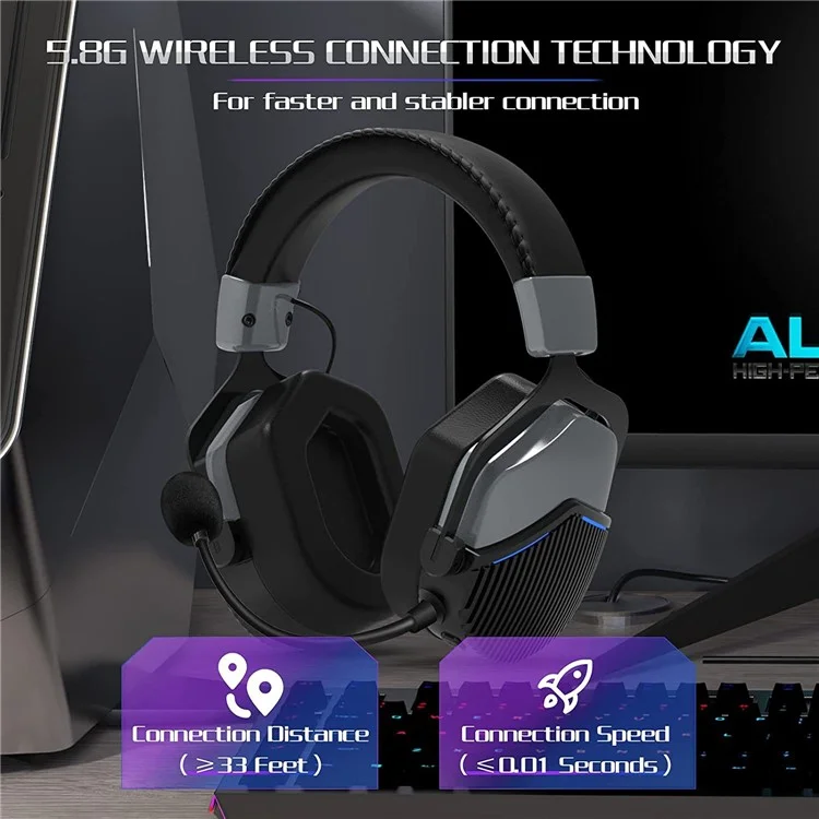 BEAVIOO HW02 5.8G / Bluetooth-compatible / Wired Over-Ear Headphone Zero Latency Gaming Music Headset