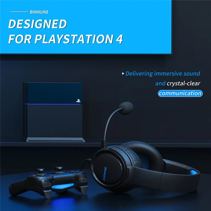 BINNUNE BG02 Gaming Headset 3.5mm Wired Headphones with Microphone For PC  /  Laptop  /  Desktop - Black  /  Blue