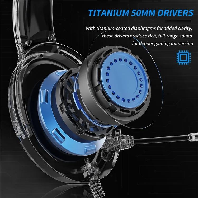 BINNUNE BG02 Gaming Headset 3.5mm Wired Headphones with Microphone For PC  /  Laptop  /  Desktop - Black  /  Blue