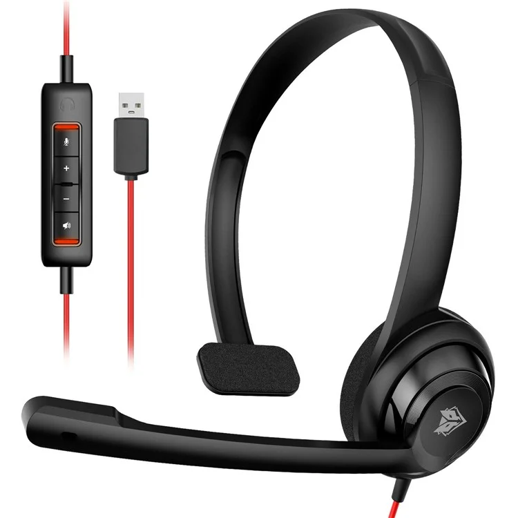 Односторонняя проводная USB-гарнитура NUBWO HW02U для офисных звонков, легкая