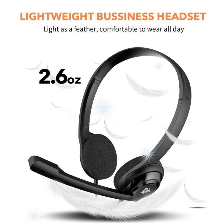 NUBWO HW02 Type-C Wired Headphone Lightweight Office Calls Laptop Headset