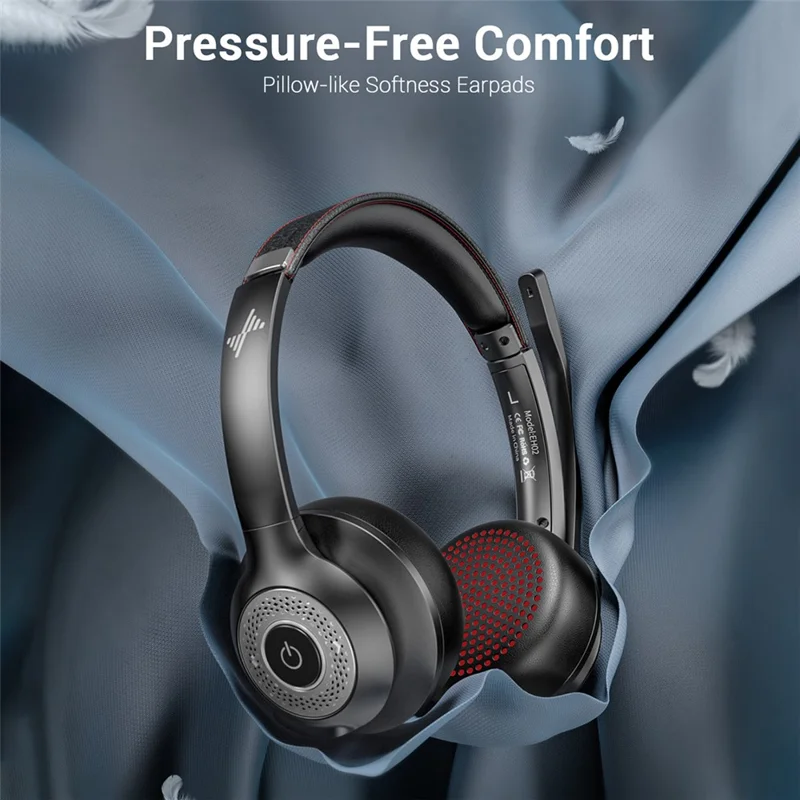 EAGLEND EH02BT+Dongle 2.4G / Bluetooth-compatible Wired Headphone Customer Service Call Center Headset - Apricot