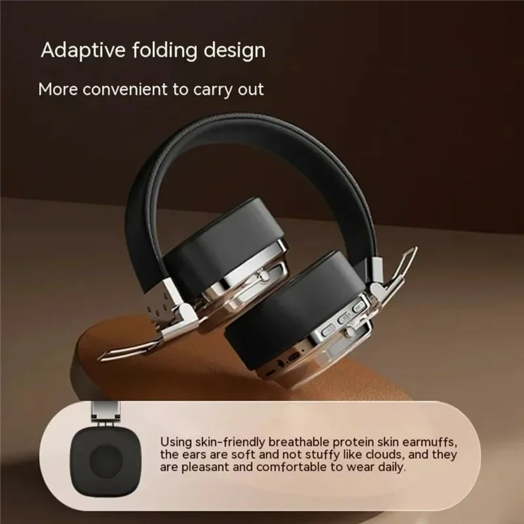 Retro Bluetooth 5.3 HiFi Sound Over Ear Kopfhörer mit Geräuschreduktion, kabellose Kopfhörer - Silber+Braun