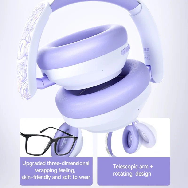 EL-GT3 Bluetooth-compatible Headphones ANC Noise Cancelling Over Ear Wireless Headset with 2.4G Receiver - Beige