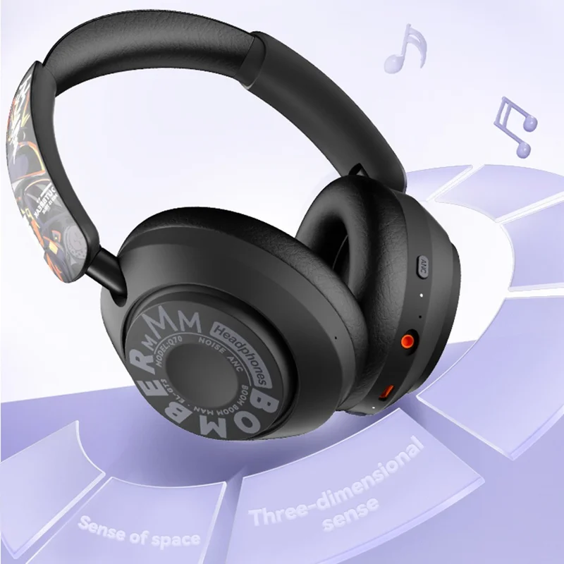 EL-GT3 Bluetooth-compatible Headphones ANC Noise Cancelling Over Ear Wireless Headset with 2.4G Receiver - Beige