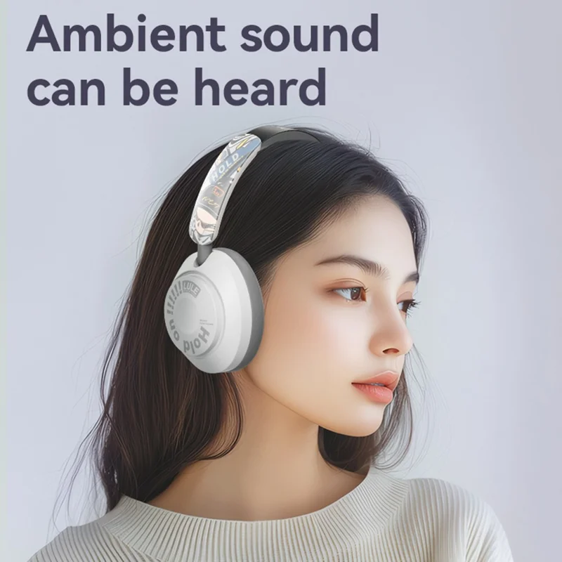 EL-GT3 Bluetooth-compatible Headphones ANC Noise Cancelling Over Ear Wireless Headset with 2.4G Receiver - Beige