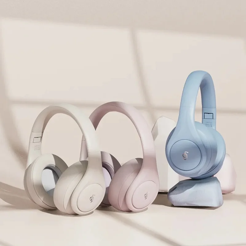 P9 Wireless Bluetooth-compatible Headphones ANC Active Noise Cancelling Deep Bass Headset - Pink