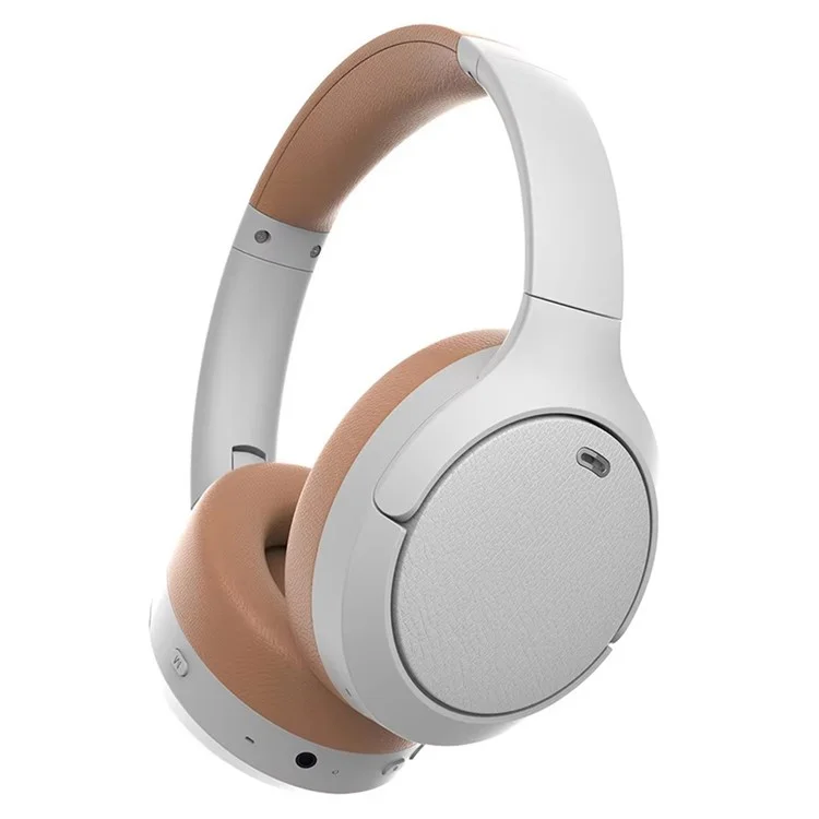 BT056 Noise Cancelling Bluetooth-compatible Headphone ANC Wireless Deep Bass Stereo Over-ear Headset - Grey+Brown