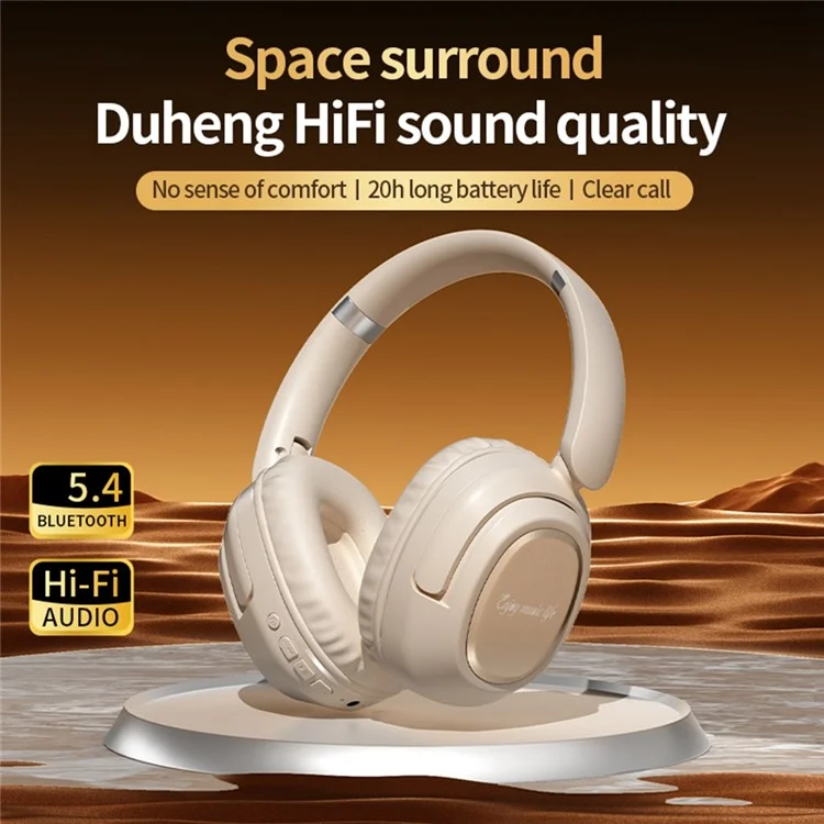 BH900 Gaming Wireless Bluetooth-compatible Headphones Hi-Fi Stereo In-Ear Noise Cancelling 40MM Driver Headset - Khaki