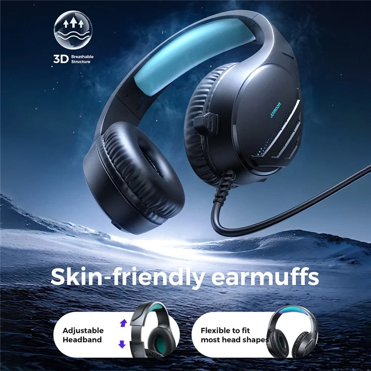 Auriculares Gaming JOYROOM Jhead Series JR-HG2 con Cable, Over-Ear, con Micrófono y Control de Volumen