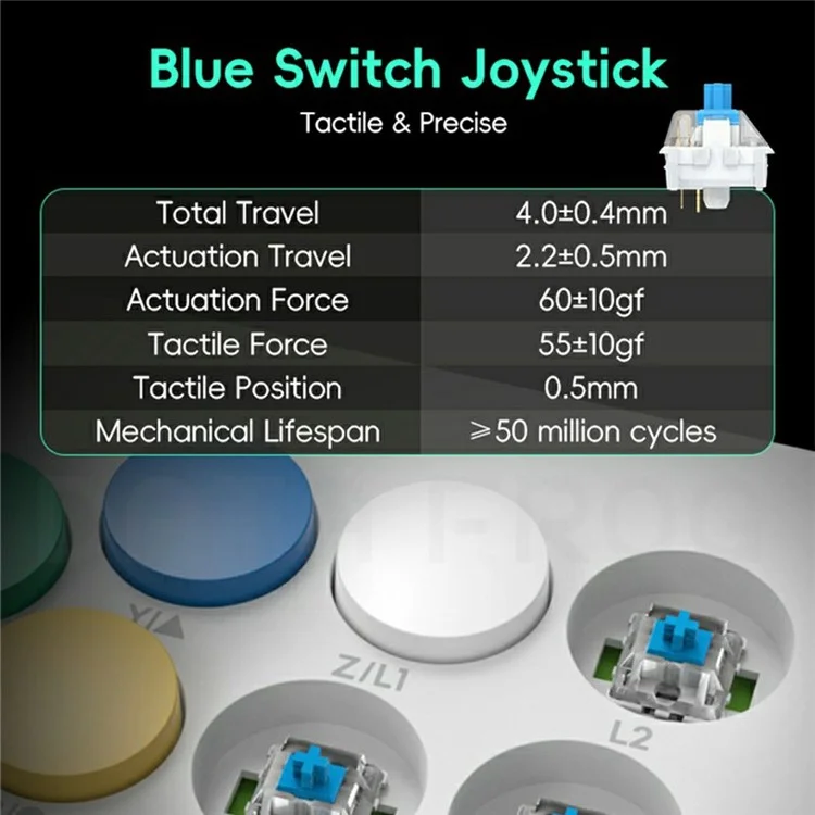 DATA FROG Y5A Fighting Joystick Controller for PC  /  Android  /  iOS  /  Switch Wireless Bluetooth-Compatible Arcade Game Station