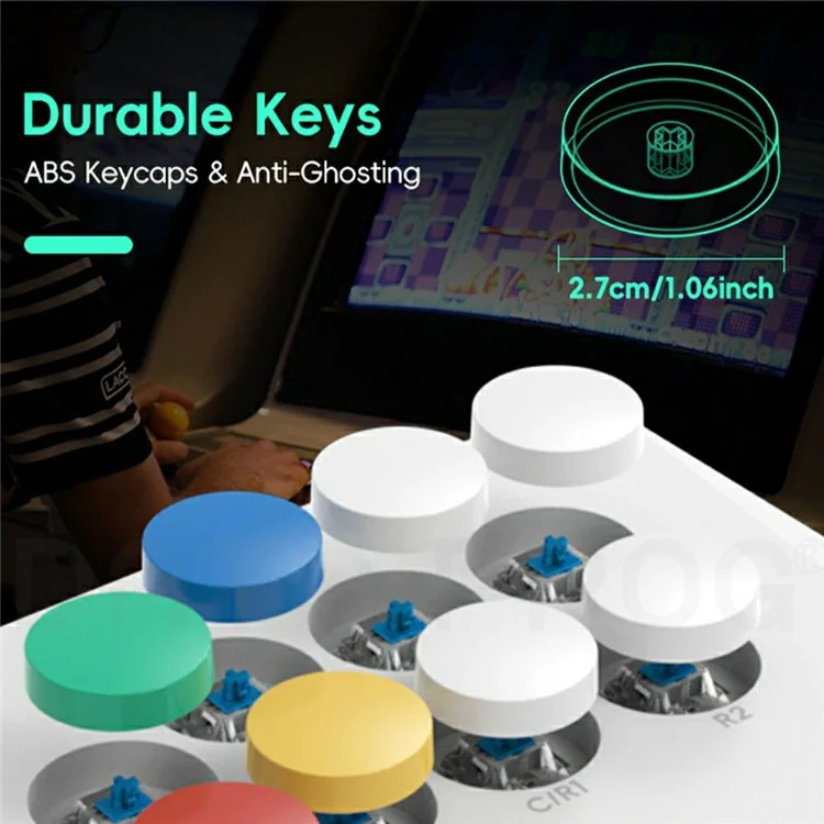 DATA FROG Y5A Fighting Joystick Controller for PC  /  Android  /  iOS  /  Switch Wireless Bluetooth-Compatible Arcade Game Station