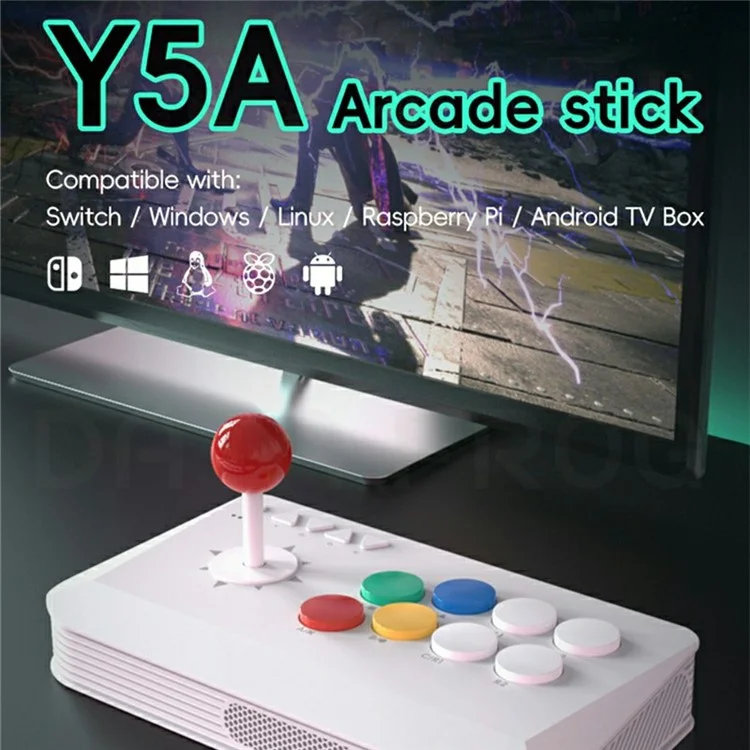 DATA FROG Y5A Fighting Joystick Controller for PC  /  Android  /  iOS  /  Switch Wireless Bluetooth-Compatible Arcade Game Station