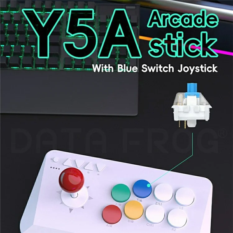 DATA FROG Y5A Fighting Joystick Controller for PC  /  Android  /  iOS  /  Switch Wireless Bluetooth-Compatible Arcade Game Station