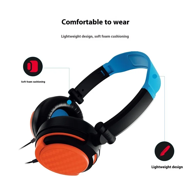 PGTECH GP-379 Casque de jeu filaire avec microphone pour PS5 / Nintendo Switch OLED / XBOX / PC