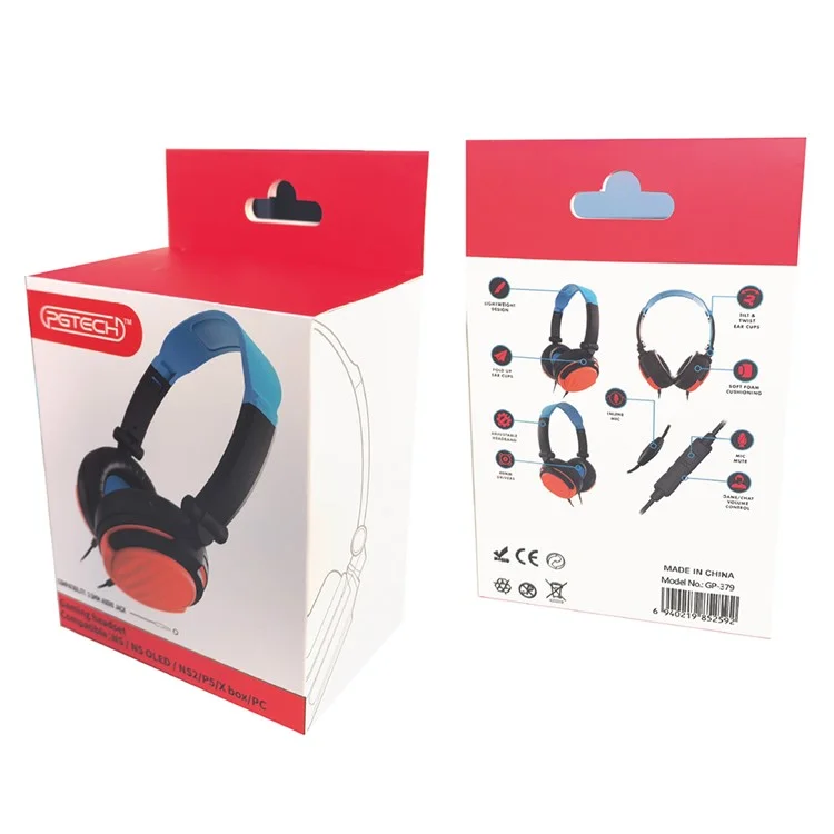 PGTECH GP-379 Casque de jeu filaire avec microphone pour PS5 / Nintendo Switch OLED / XBOX / PC