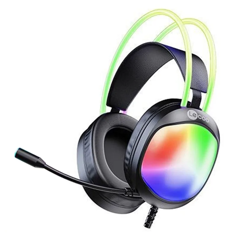 LENOVO LECOO HT410 Wired Gaming Headset LED Light USB 7.1 Surround Sound Desktop PC Headphone with Microphone - Black