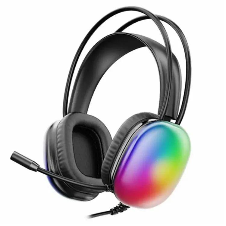 Headset Gamer com Fio LENOVO LECOO HT409 USB 7.1 com Iluminação LED, Over-Ear com Microfone - Preto