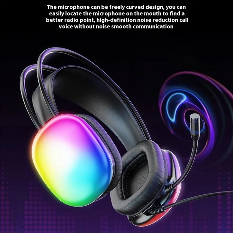 Headset Gamer com Fio LENOVO LECOO HT409 USB 7.1 com Iluminação LED, Over-Ear com Microfone - Preto