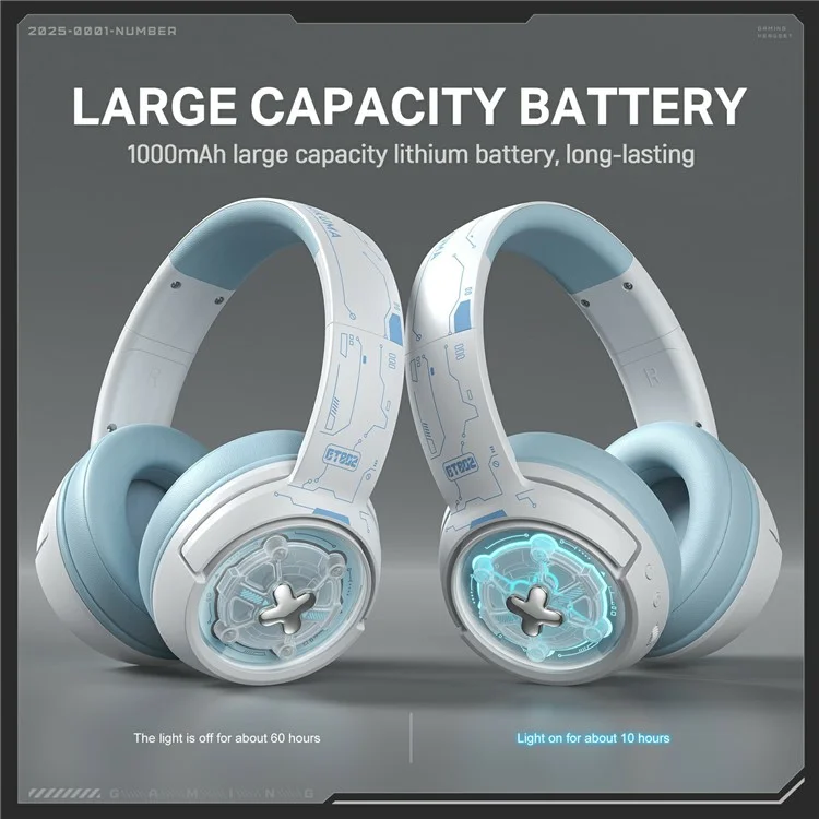 ONIKUMA GT802 Gaming-Headset mit Triple-Modus, geringer Latenz und RGB-Beleuchtung, kabelloses Headset mit USB-Empfänger - Weiß