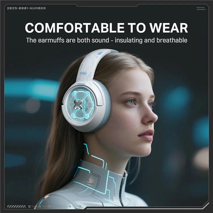 ONIKUMA GT802 Gaming-Headset mit Triple-Modus, geringer Latenz und RGB-Beleuchtung, kabelloses Headset mit USB-Empfänger - Weiß