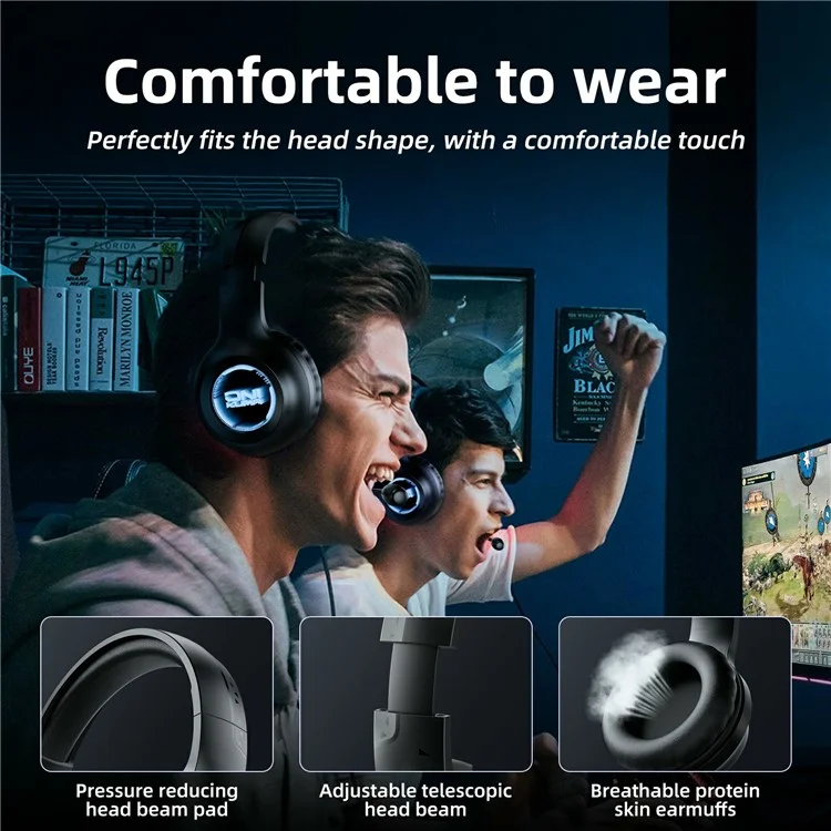 Auriculares Gaming ONIKUMA X36 con Controladores de 40mm, USB / 3.5mm con Micrófono / Luz LED para PC