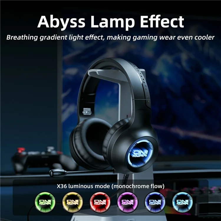 Auriculares Gaming ONIKUMA X36 con Controladores de 40mm, USB / 3.5mm con Micrófono / Luz LED para PC