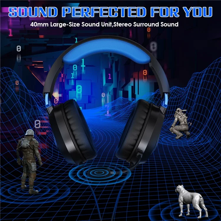 KOTION EACH G3100 For PS4 / PS5 / Nintendo Switch Gaming Headset Wired Headphone with Microphone - Blue