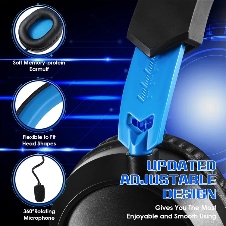KOTION EACH G3100 For PS4 / PS5 / Nintendo Switch Gaming Headset Wired Headphone with Microphone - Blue