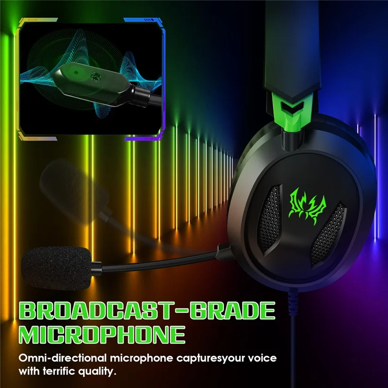 KOTION EACH G3100 For PS4 / PS5 / Nintendo Switch Gaming Headset Wired Headphone with Microphone - Green