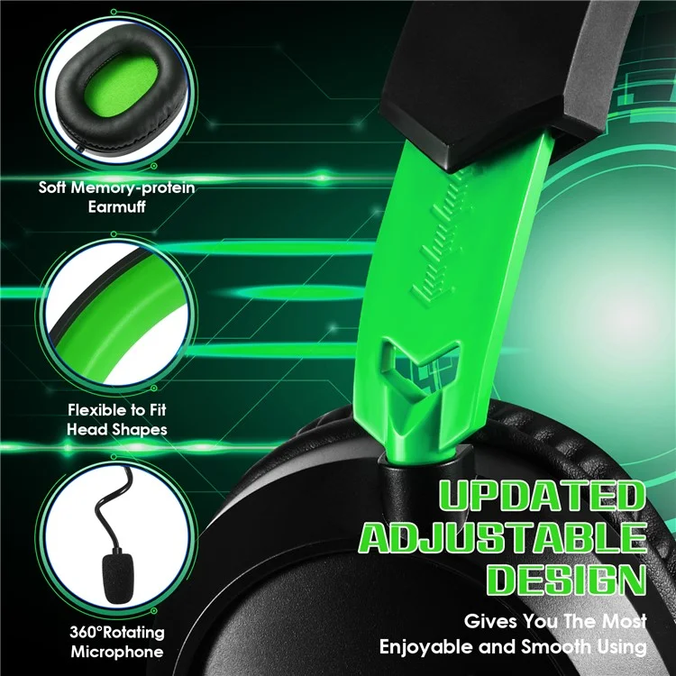 KOTION EACH G3100 For PS4 / PS5 / Nintendo Switch Gaming Headset Wired Headphone with Microphone - Green