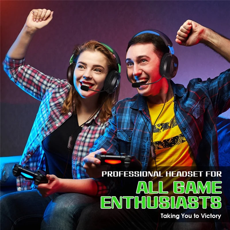KOTION EACH G3100 For PS4 / PS5 / Nintendo Switch Gaming Headset Wired Headphone with Microphone - Green