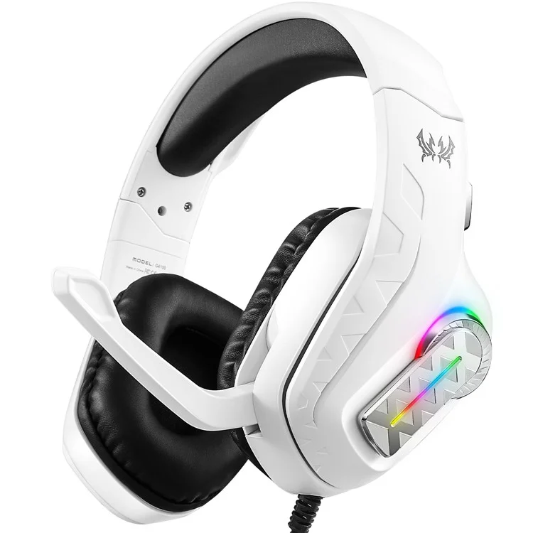KOTION EACH G4100 Wired Gaming Headset with Mic 3.5mm + USB LED Light Over-Ear Headphone - White