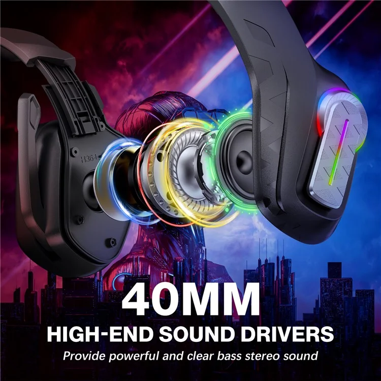 KOTION EACH G4100 Wired Gaming Headset with Mic 3.5mm + USB LED Light Over-ear Headphone - Black