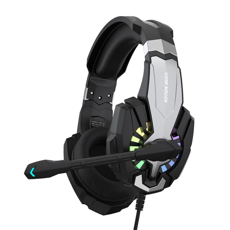 KOTION EACH G9000 Plus Gaming Headset Wired Computer RGB Lighting Over-ear Headphone with Microphone - Black