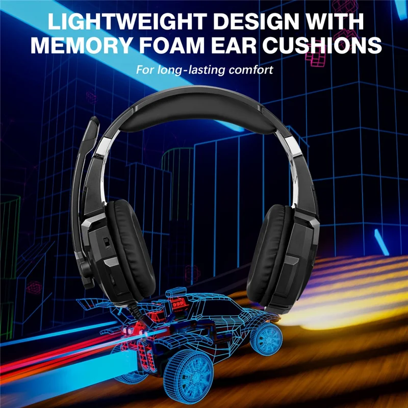 KOTION EACH G9000 Pro LED Light Gaming Headset Wired Over-ear PC Headphone with Microphone - Black