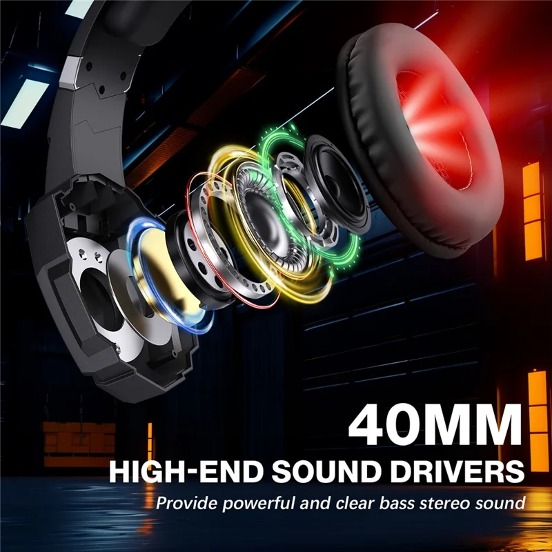 KOTION EACH G9000 Pro LED Light Gaming Headset Wired Over-ear PC Headphone with Microphone - Black