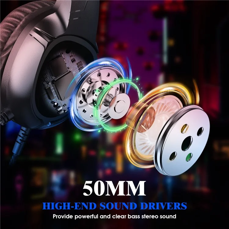 KOTION EACH S20 Gaming Headset LED Light Deep Bass Wired Headphone for PC / PS4 / PS5 with Adapter Cable