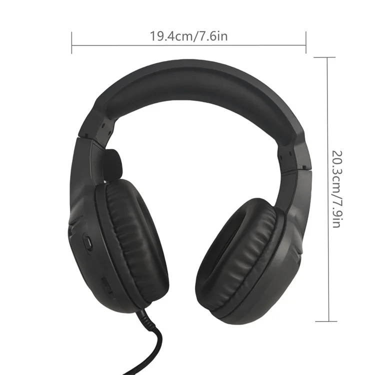 KOTION EACH S20 Gaming Headset LED Light Deep Bass Wired Headphone for PC / PS4 / PS5 with Adapter Cable