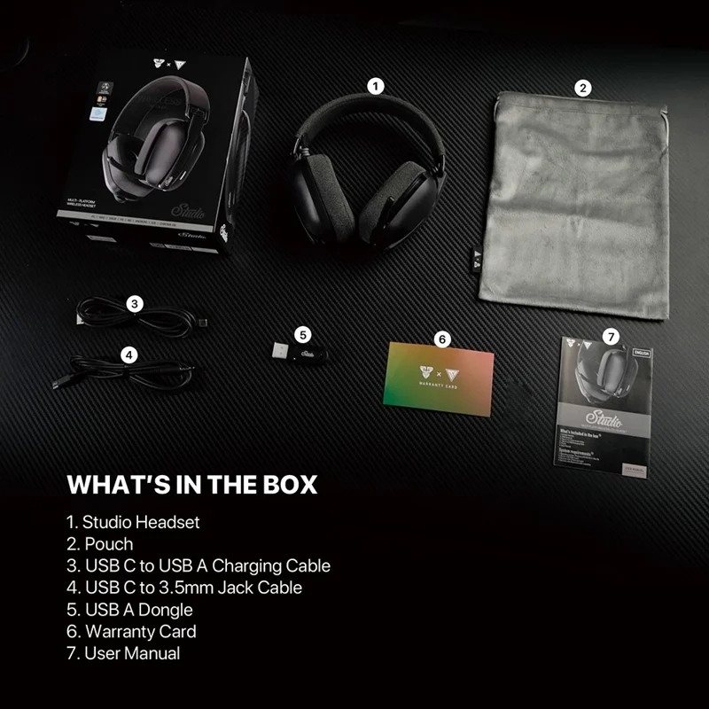 TEEVO Studio WHG03 Auriculares Over-Ear Compatibles con Bluetooth / 2,4 GHz / Auriculares Gaming con Cable para Música