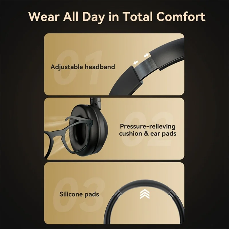VENTION NBBB0 Soundmate S11 Wireless Headphones BT On-Ear Headset with Microphone for Home / Office