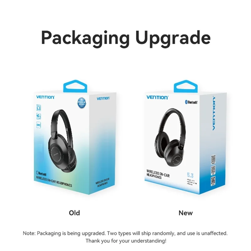 VENTION NBBB0 Soundmate S11 Wireless Headphones BT On-Ear Headset with Microphone for Home / Office