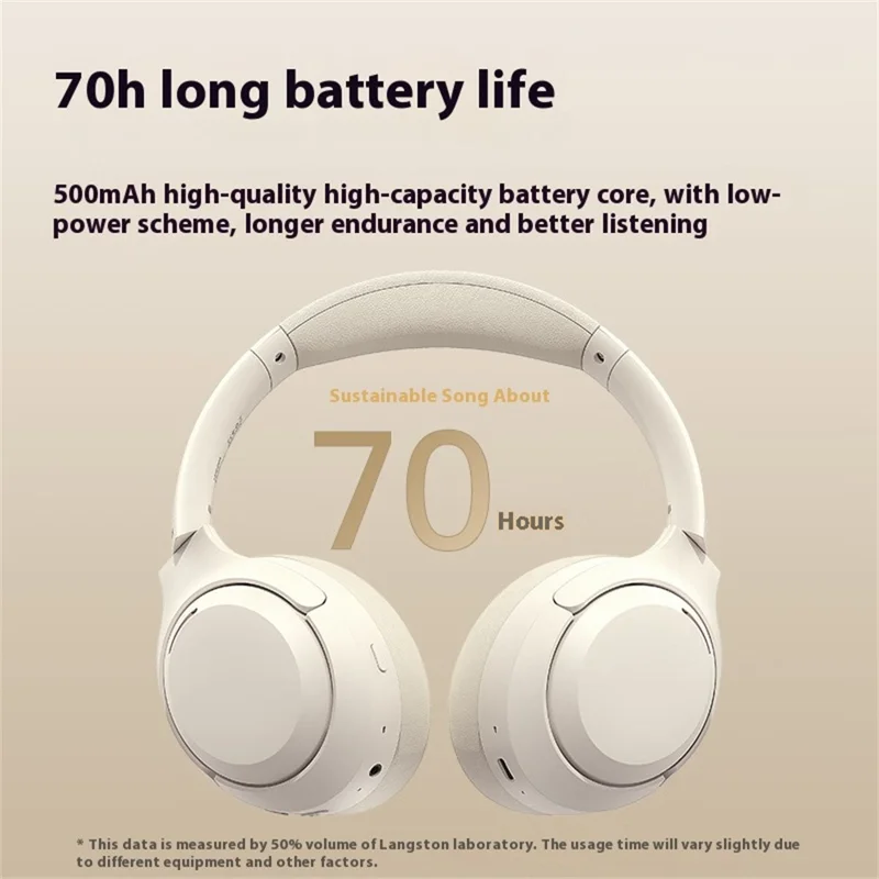 LANGSDOM HBN07 Drahtlose Kopfhörer mit ANC Aktiver Geräuschunterdrückung Stereo Sound Bluetooth-kompatibler Kopfhörer - Beige