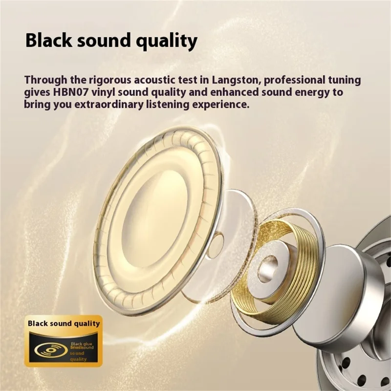 LANGSDOM HBN07 Drahtlose Kopfhörer mit ANC Aktiver Geräuschunterdrückung Stereo Sound Bluetooth-kompatibler Kopfhörer - Beige