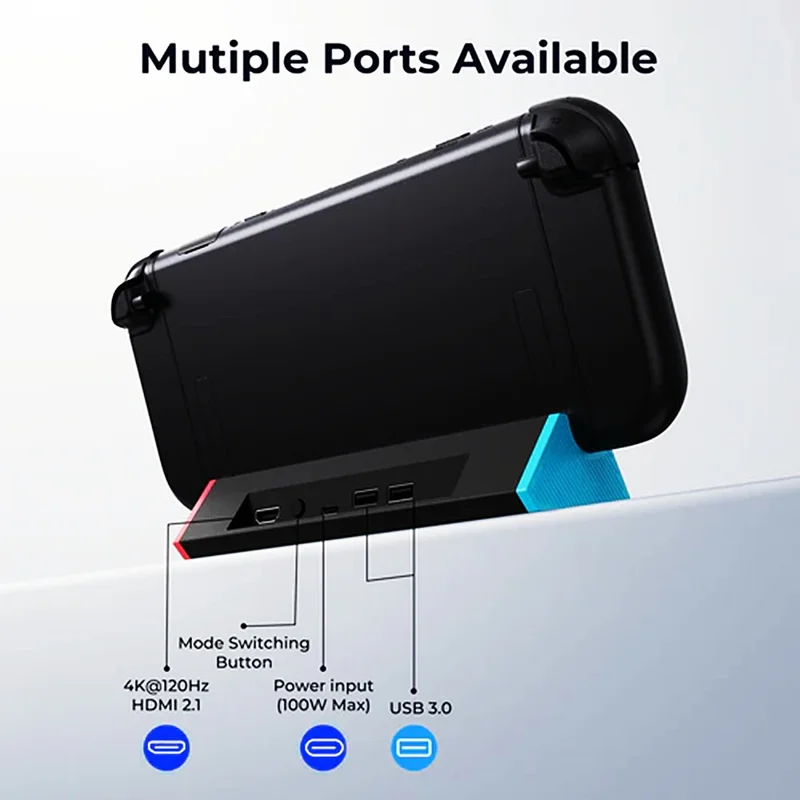 For Nintendo Switch 2 Dock Station HD 2.1 Adapter 4K 120Hz Portable Charging Expansion Hub
