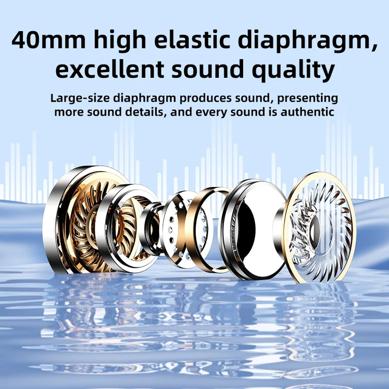 TRANYOO H6 Bluetooth-Compatible Headphones Over Ear 40mm Drivers Foldable Gaming Music Headset
