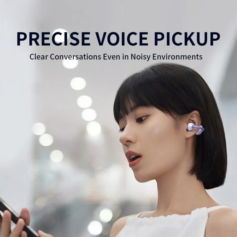 TRANYOO T-M5 OWS Bluetooth-compatible Earbuds Super Bass Clip On Wireless Headphones - Green